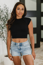 Halfway to Heaven Cropped Top in Black - Charming Charlie