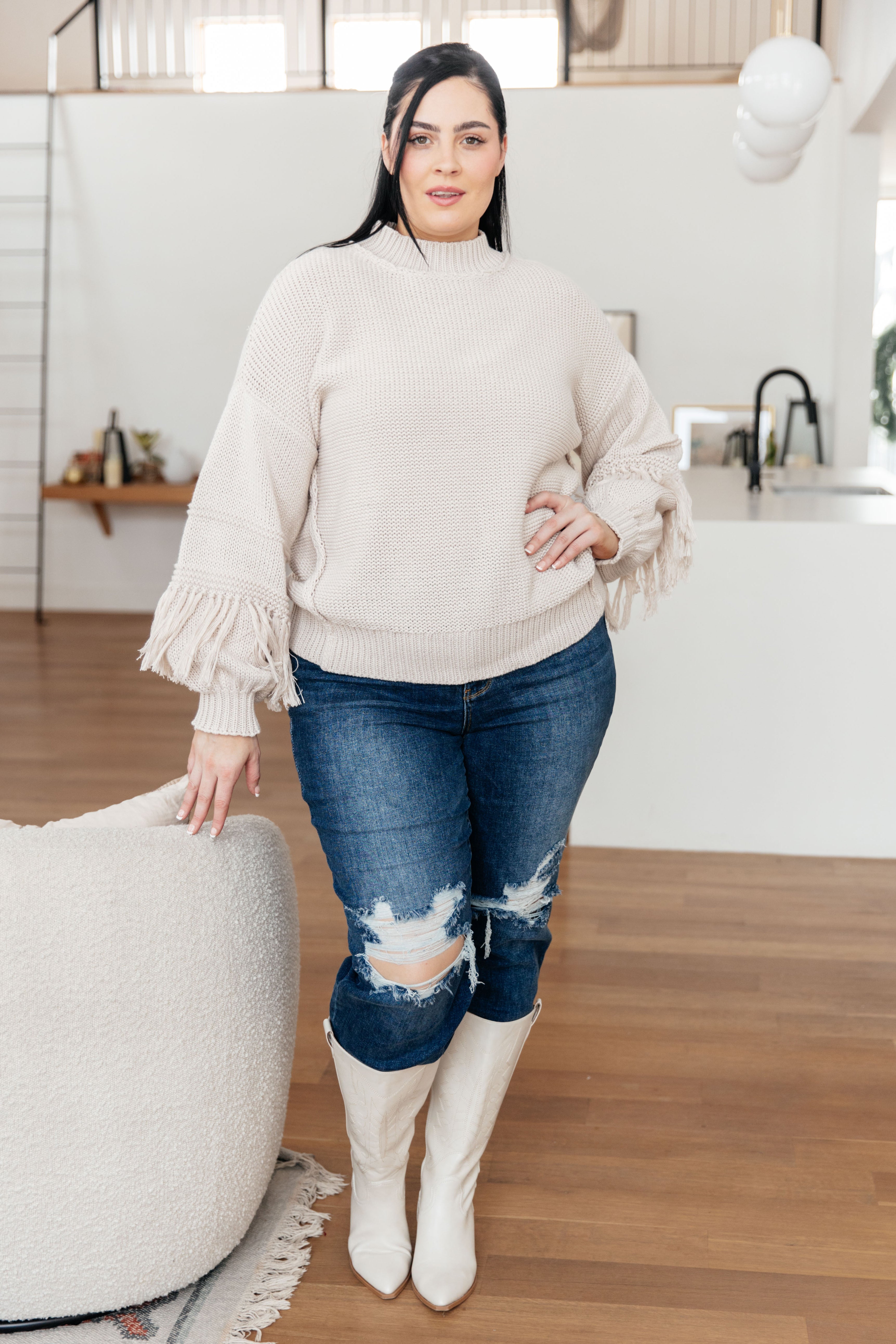 Handle It All Fringe Detail Sweater - Charming Charlie