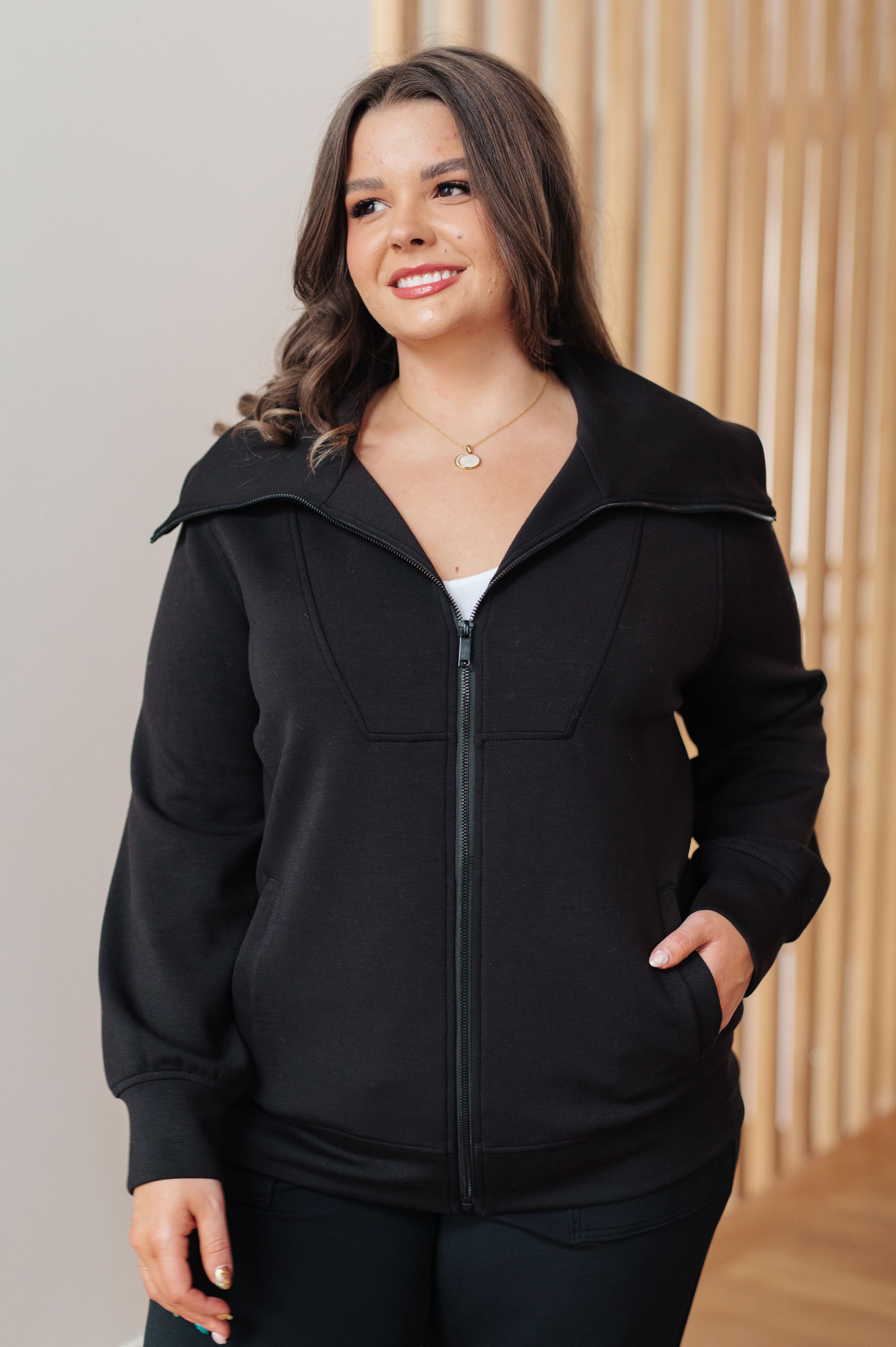 Handle That High Neck Zip Up Jacket - Charming Charlie