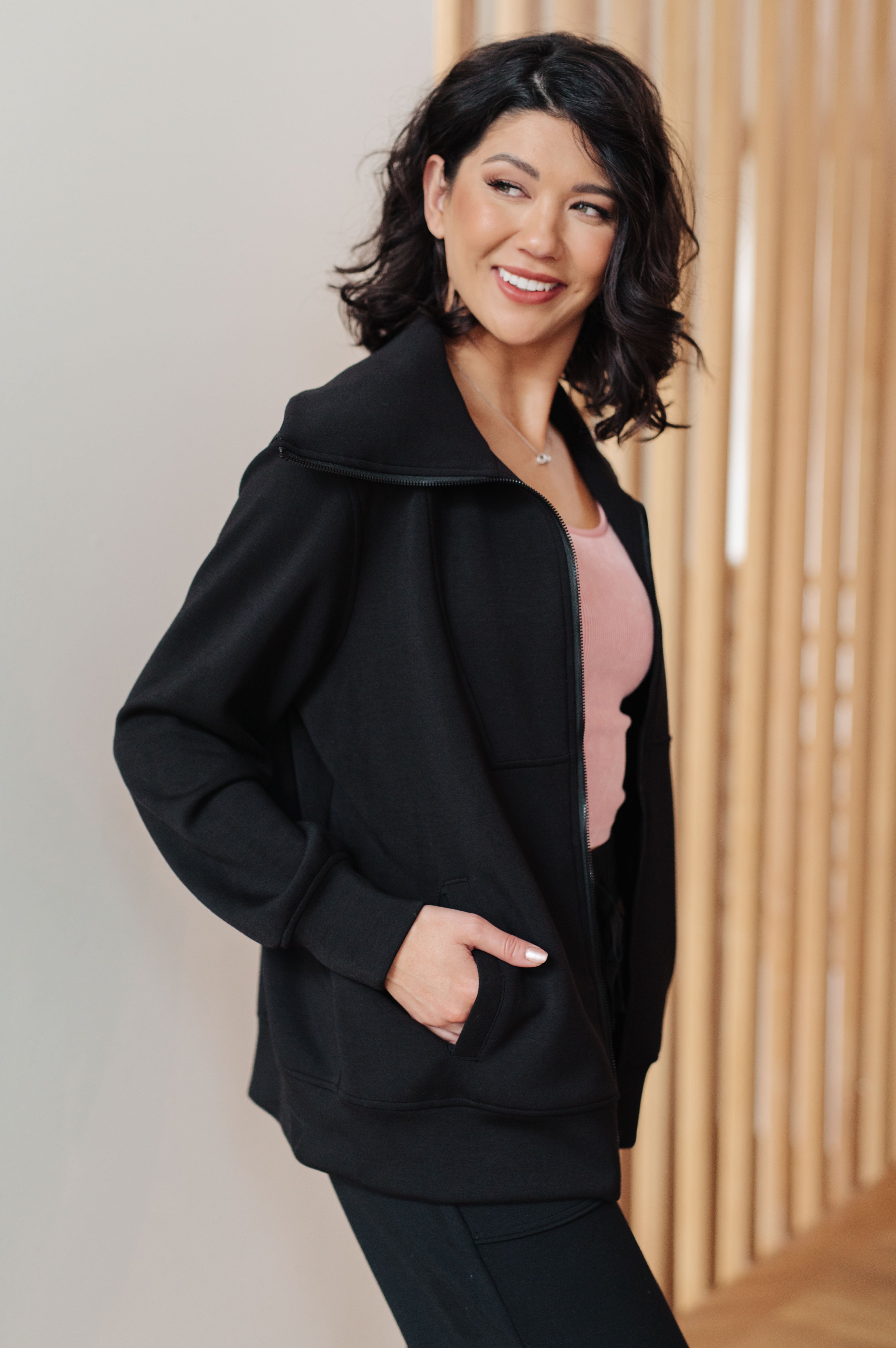 Handle That High Neck Zip Up Jacket - Charming Charlie