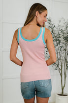 Handled It Contrast Trim Tank in Pink - Charming Charlie