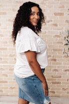 Hand to Hold Lace Detail Striped Top - Charming Charlie