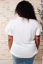 Hand to Hold Lace Detail Striped Top - Charming Charlie