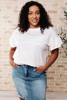 Hand to Hold Lace Detail Striped Top - Charming Charlie