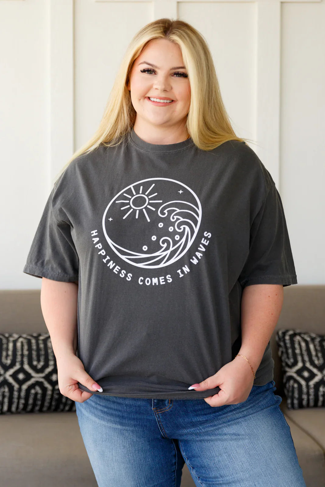 Happiness Comes in Waves Tee - Charming Charlie