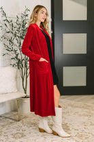 Happy Hours Long Velvet Cardigan - Charming Charlie