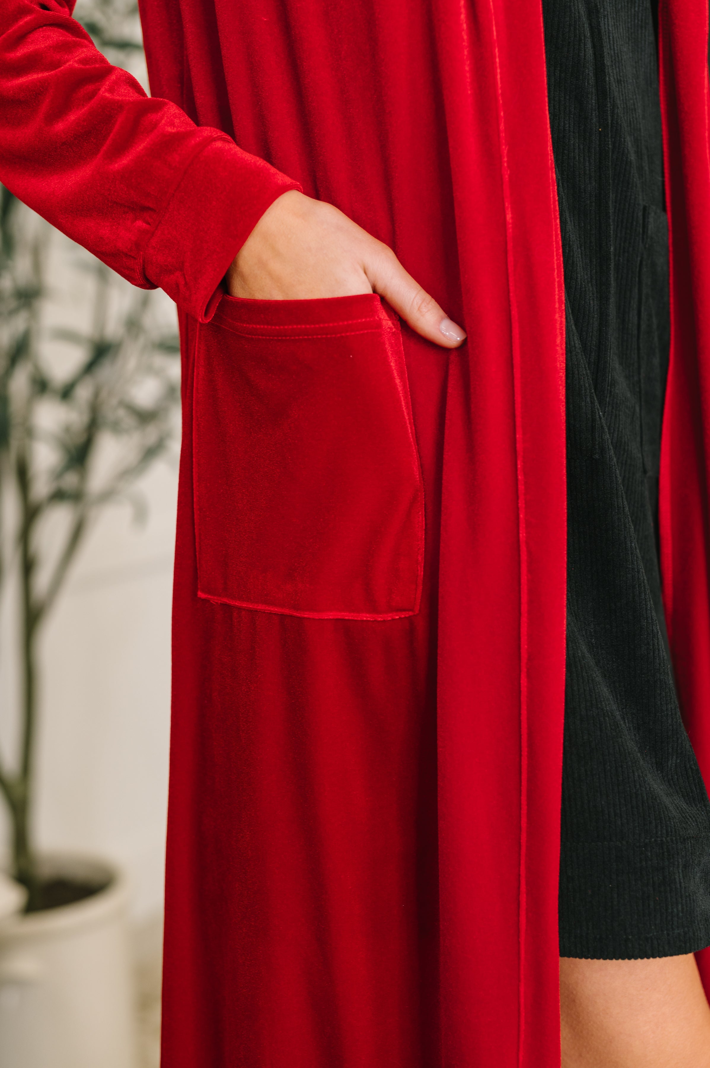 Happy Hours Long Velvet Cardigan - Charming Charlie