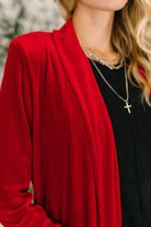 Happy Hours Long Velvet Cardigan - Charming Charlie