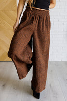 Harmony High Rise Wide Leg Pants in Brown - Charming Charlie