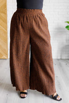 Harmony High Rise Wide Leg Pants in Brown - Charming Charlie