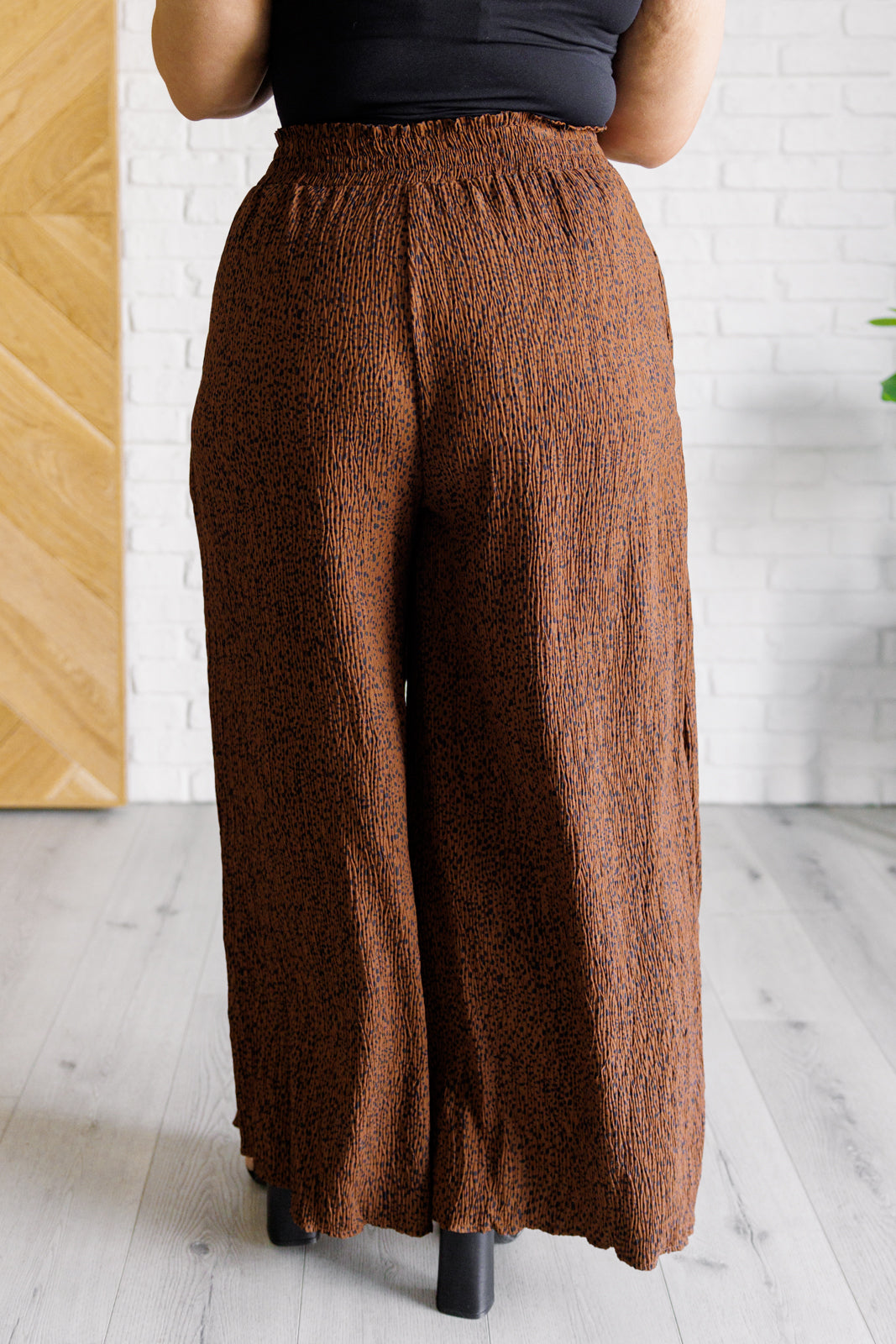 Harmony High Rise Wide Leg Pants in Brown - Charming Charlie