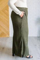 Harmony High Rise Wide Pants in Olive - Charming Charlie