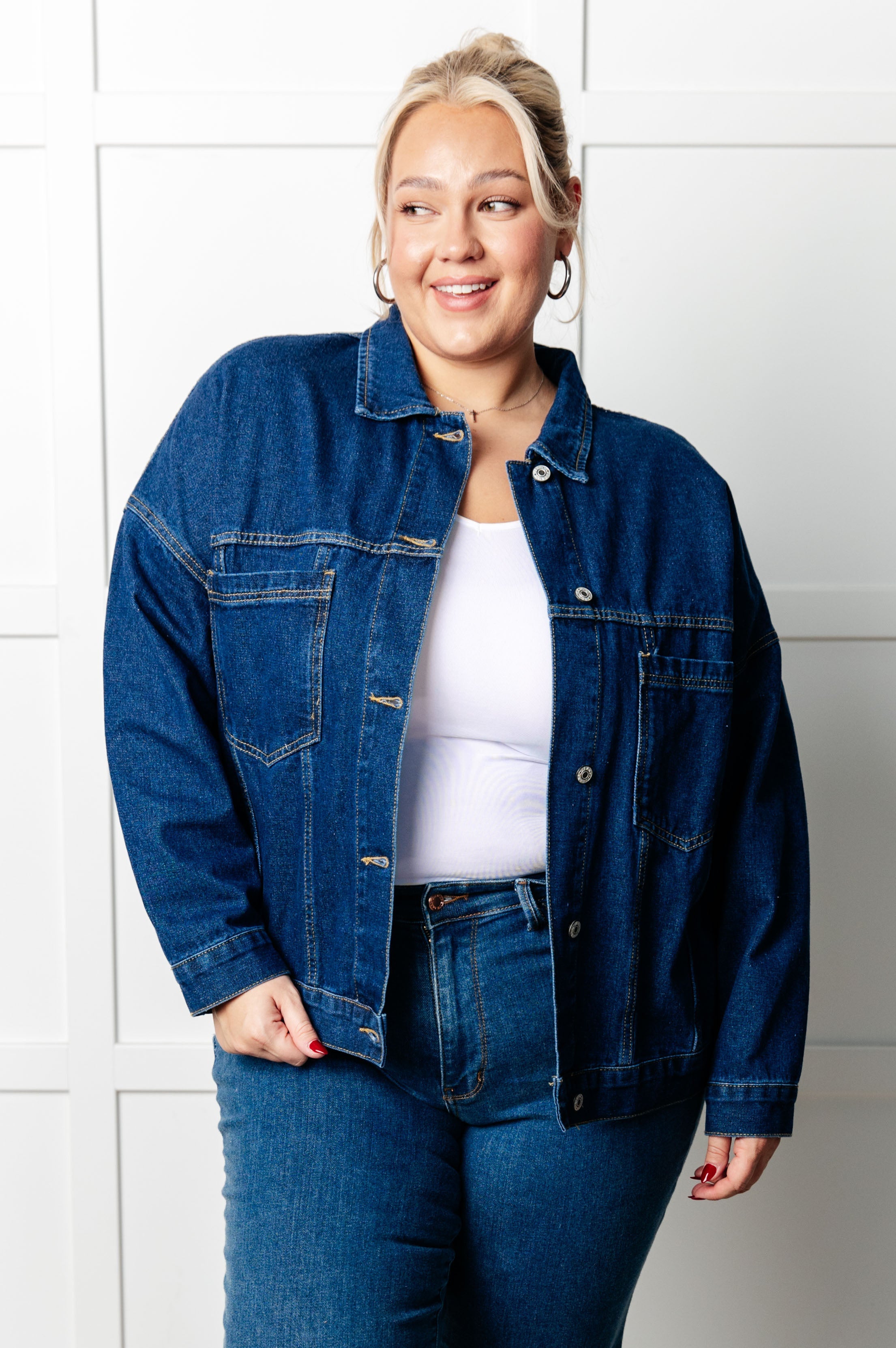 Have We Met Oversized Denim Jacket - Charming Charlie