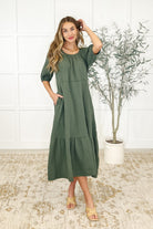 Hazel Dress in Dusty Pine - Charming Charlie