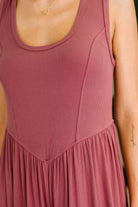 Head to Toe Whoa Gathered Wide Leg Jumpsuit in Mauve - Charming Charlie