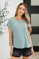 Heathered Harmony Basic Tee in Ash Jade - Charming Charlie