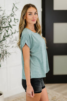 Heathered Harmony Basic Tee in Ash Jade - Charming Charlie