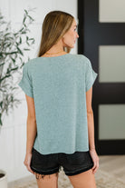 Heathered Harmony Basic Tee in Ash Jade - Charming Charlie