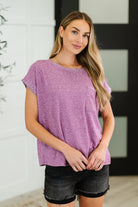Heathered Harmony Basic Tee in Light Plum - Charming Charlie