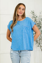 Heathered Harmony Basic Tee in Ocean Blue - Charming Charlie