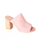Helena Heeled Sandal in Blush Suede - Charming Charlie