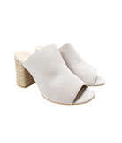 Helena Heeled Sandal in Ice Suede - Charming Charlie