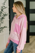 Here for Now Color Block Hoodie in Pink - Charming Charlie