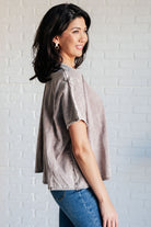 Here for the Vibes Mineral Wash Spliced Tee - Charming Charlie