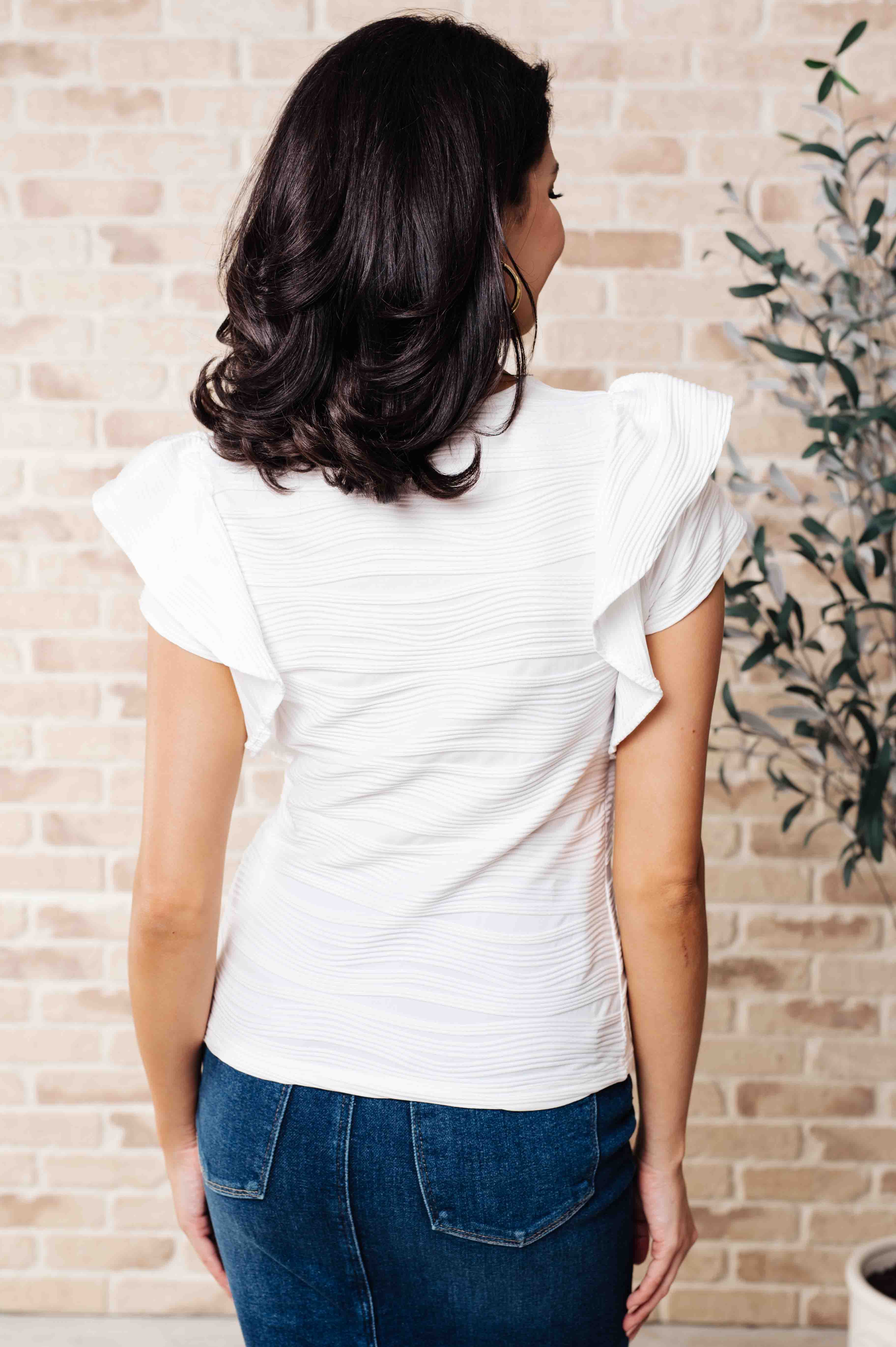 Highest Praise Ruffle Sleeve Blouse - Charming Charlie