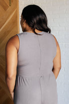 Hilary Wide Leg Jumpsuit in Grey - Charming Charlie