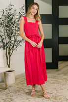 Hold Me Down Midi Dress in Fuchsia - Charming Charlie