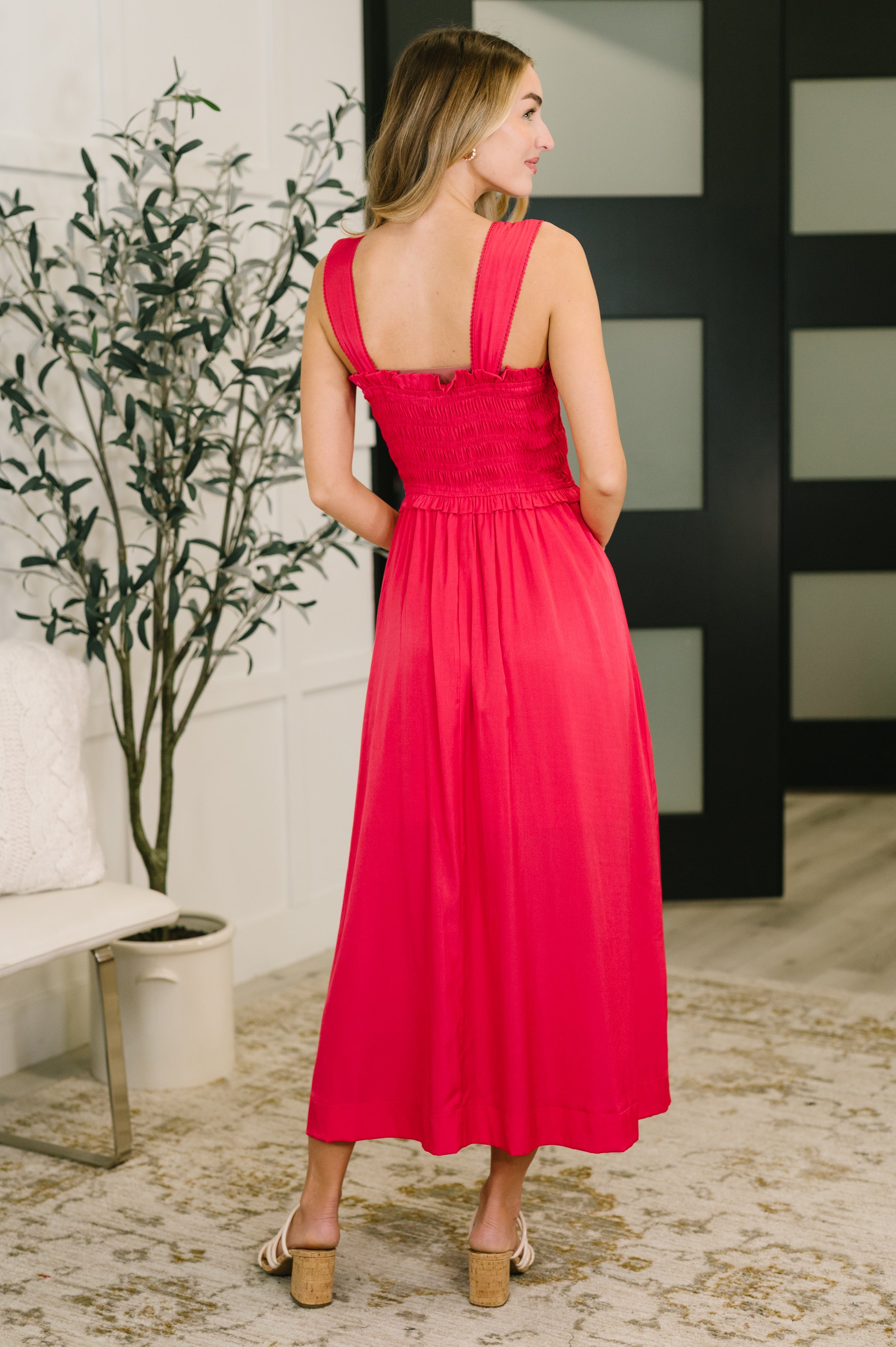 Hold Me Down Midi Dress in Fuchsia - Charming Charlie