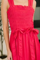 Hold Me Down Midi Dress in Fuchsia - Charming Charlie