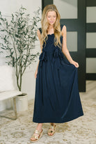 Hold Me Down Midi Dress in Navy - Charming Charlie