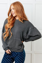 Hold That Thought Rib Knit Hoodie - Charming Charlie