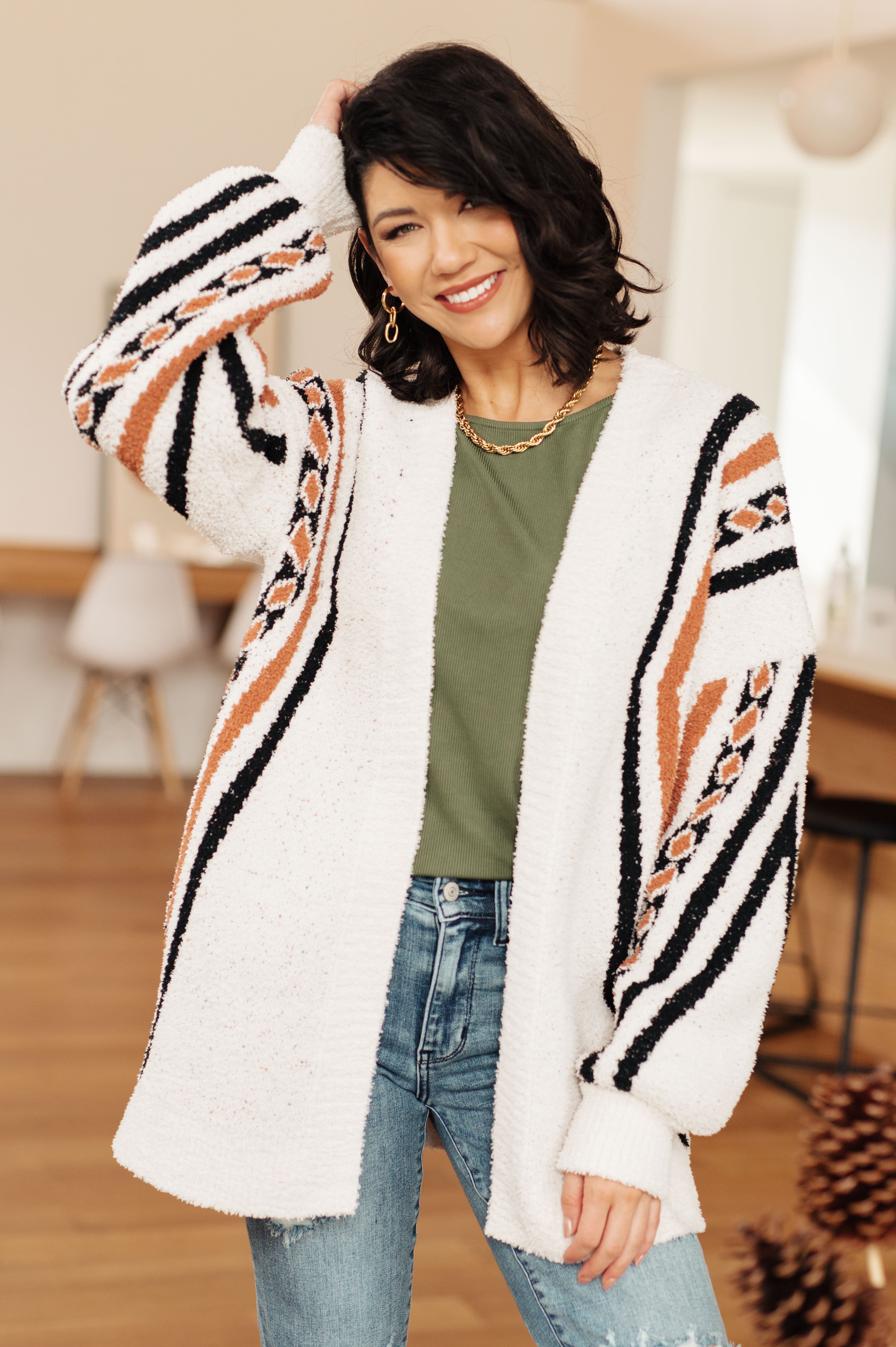 Holding On Aztec Print Cardigan - Charming Charlie