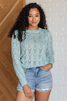 Hole In One Sheer Pointelle Knit Sweater - Charming Charlie