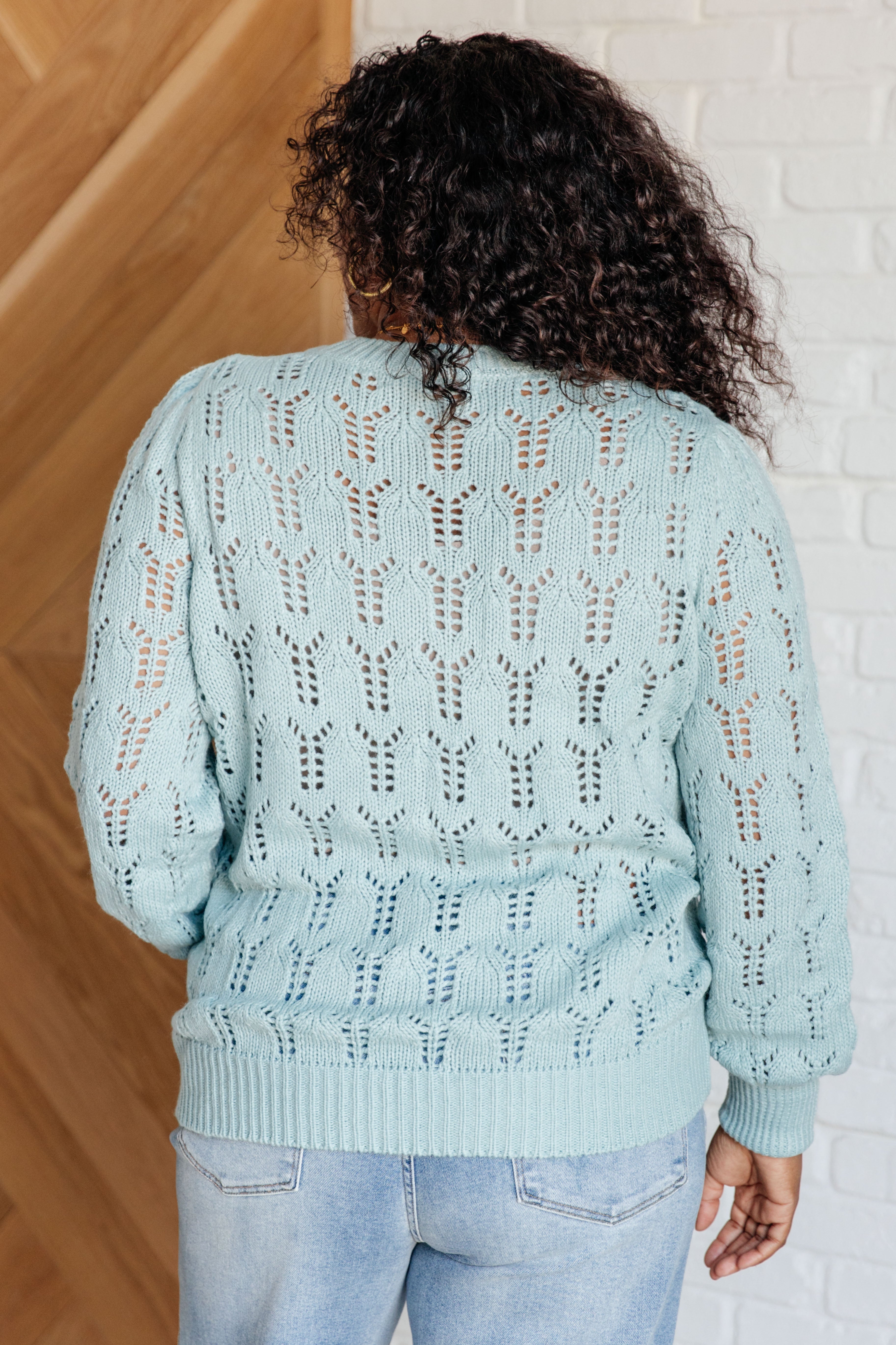 Hole In One Sheer Pointelle Knit Sweater - Charming Charlie