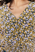 Honey Honey Floral Smocked Blouse in Black - Charming Charlie