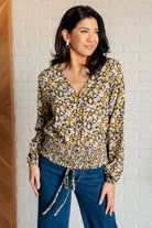 Honey Honey Floral Smocked Blouse in Black - Charming Charlie