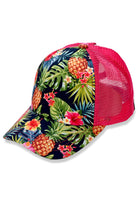 Hot pink C.C Tropical Cross Band Mesh Back Trucker Cap is the perfect blend of style and functionality. The mesh back design provides ventilation, while the crossband adds a trendy touch. With its versatile design, this cap is perfect for any outdoor activity. Grab yours now and stay cool under the sun.