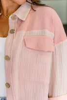 Hot & Unbothered Full Front Button Down Shacket in Pink - Charming Charlie