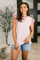 How Do You Do Flutter Sleeve Top in Rose - Charming Charlie