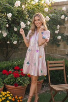 Holographic Pink Star Patch Mini Dress - Charming Charlie