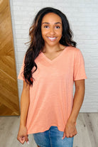 I Don't Have to Choose V-Neck Tee in Apricot Ice - Charming Charlie