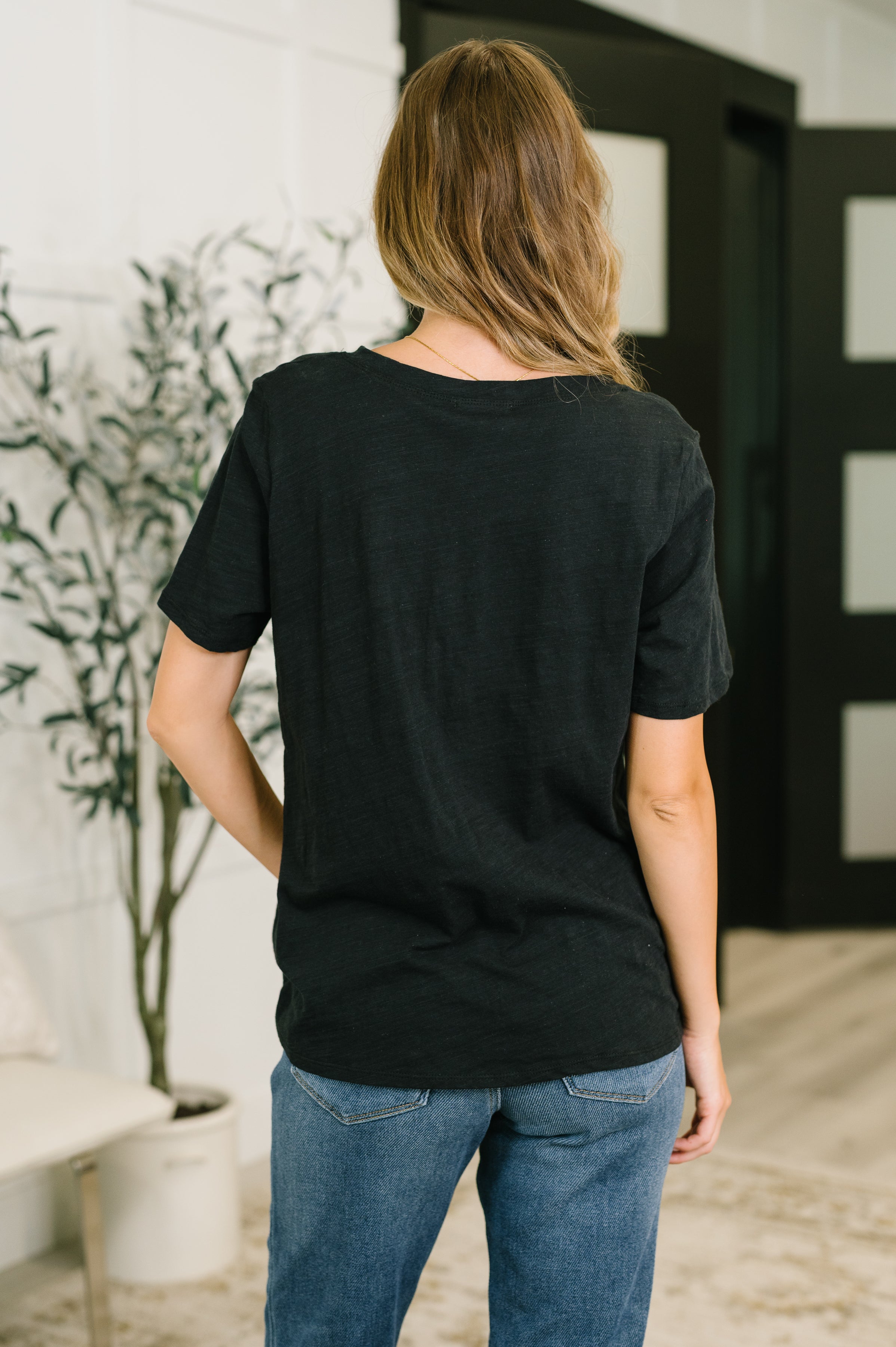 I Don't Have to Choose V-Neck Tee in Black - Charming Charlie