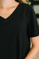 I Don't Have to Choose V-Neck Tee in Black - Charming Charlie