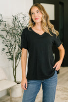I Don't Have to Choose V-Neck Tee in Black - Charming Charlie