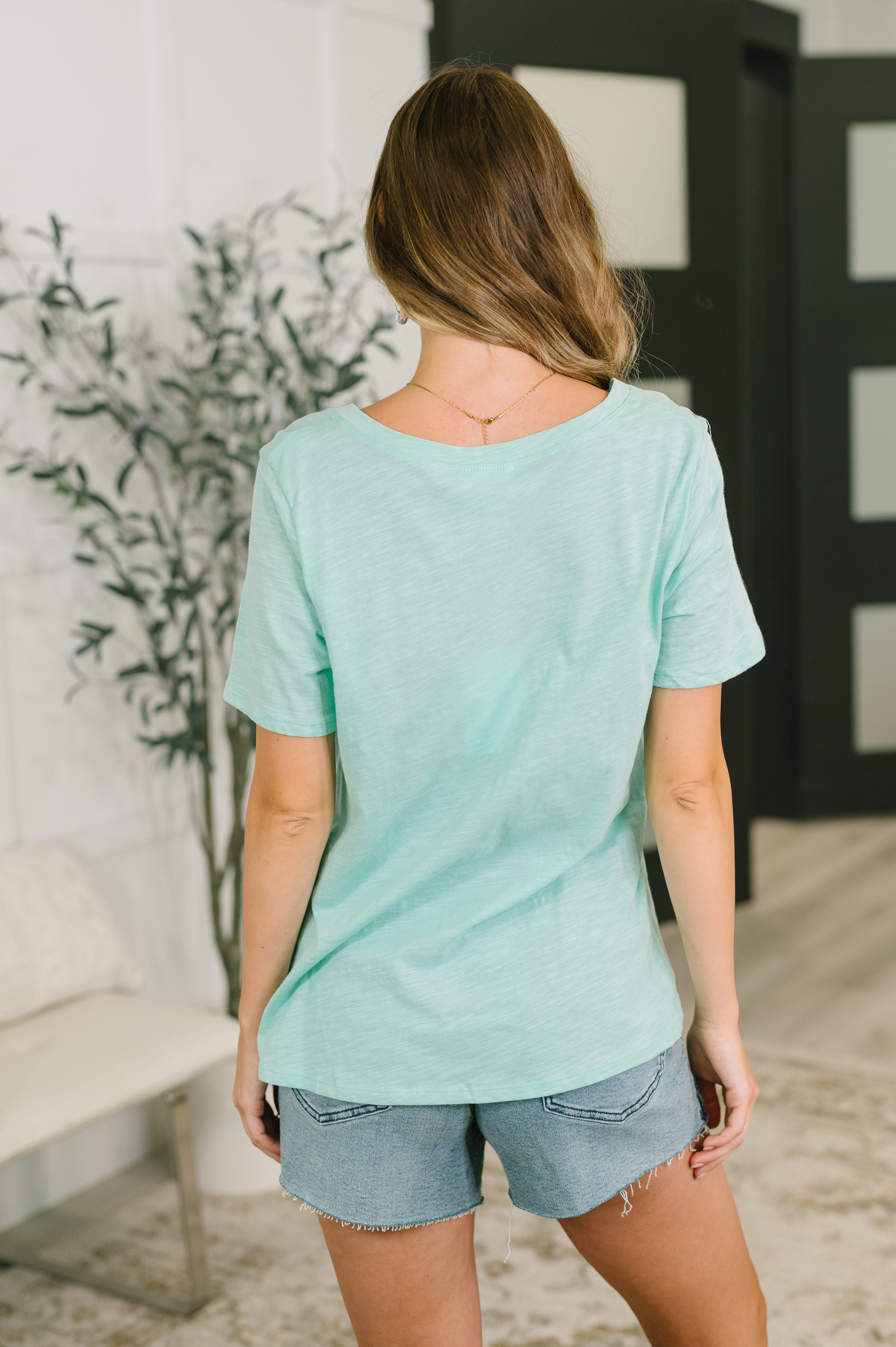 I Don't Have to Choose V-Neck Tee in Mint - Charming Charlie
