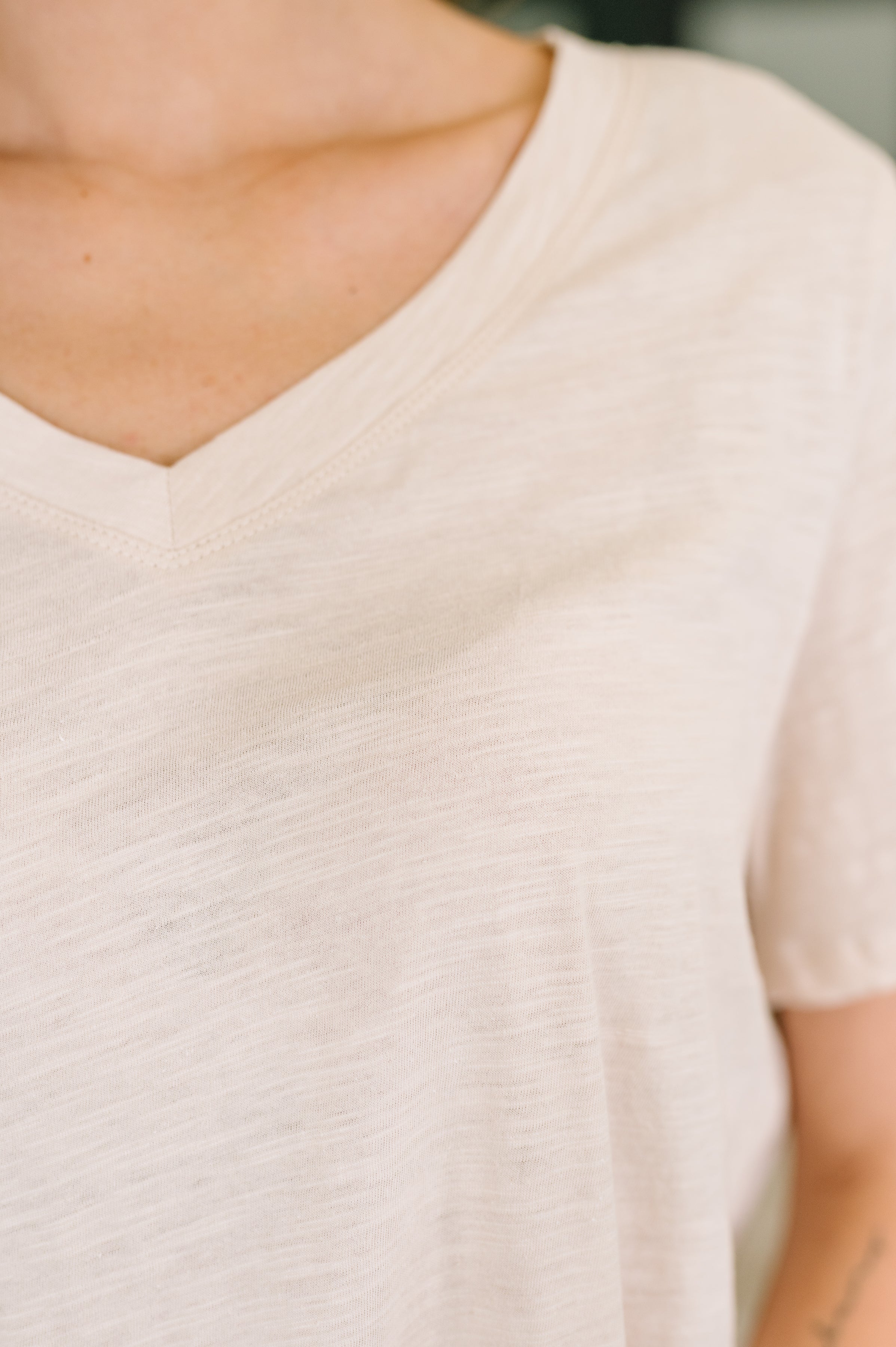 I Don't Have to Choose V-Neck Tee in Oatmeal - Charming Charlie
